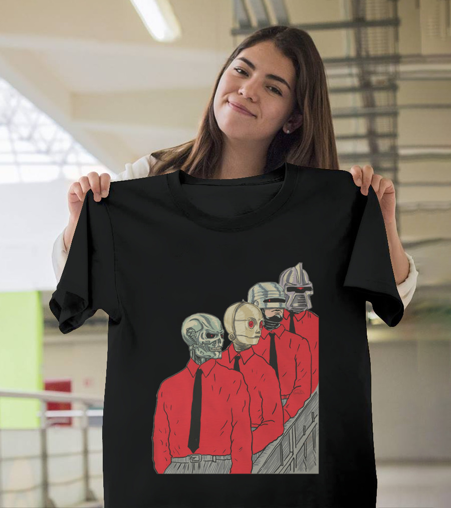 Robots In Red Shirts Black Ties T-Shirt