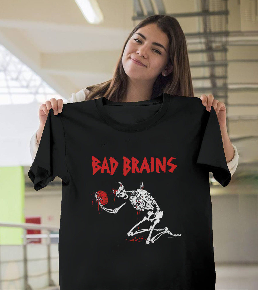 Bad Brains Skeleton Holding Brain T-Shirt