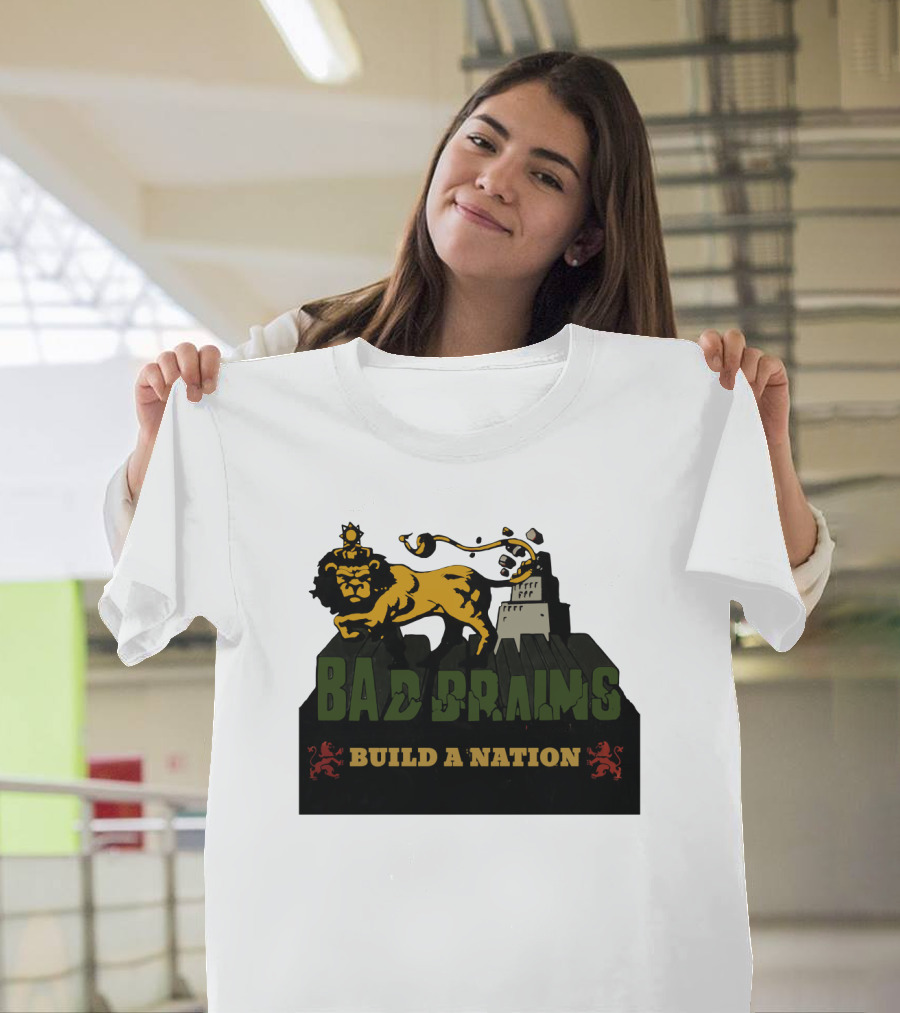 Bad Brains Build A Nation Lion Reggae Punk T-Shirt