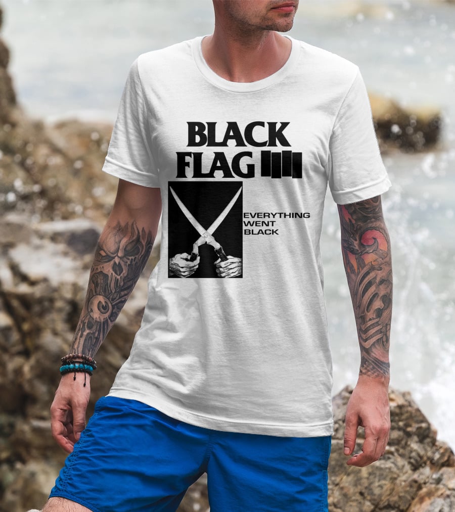 Black Flag Everything Went Black Scissors Artwork T-Shirt