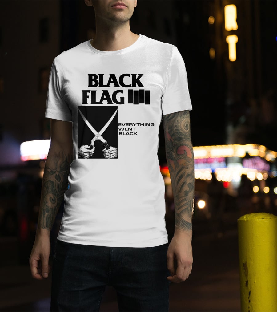 Black Flag Everything Went Black Scissors Artwork T-Shirt