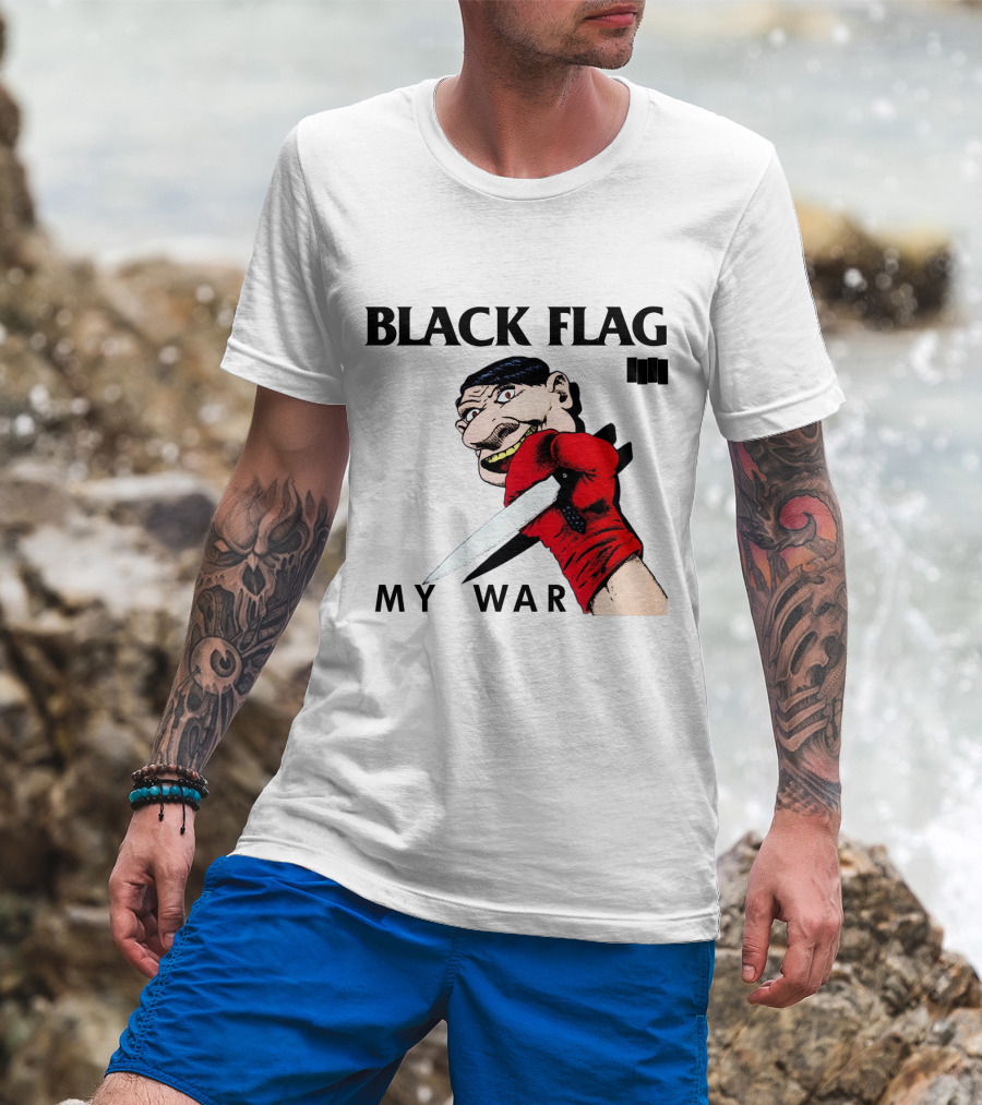 Black Flag My War Knife T-Shirt