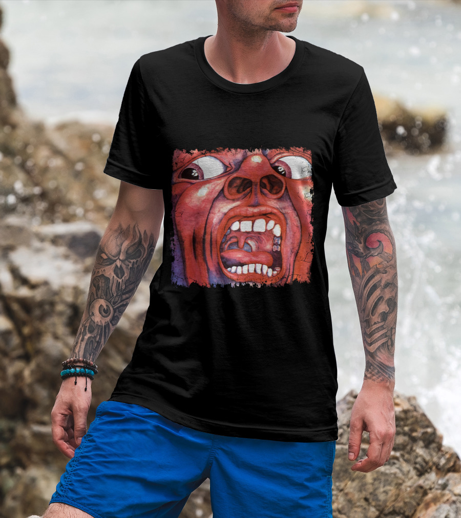 KC 03 In The Court Of The Crimson King Album Art Distorted Red Face T-Shirt