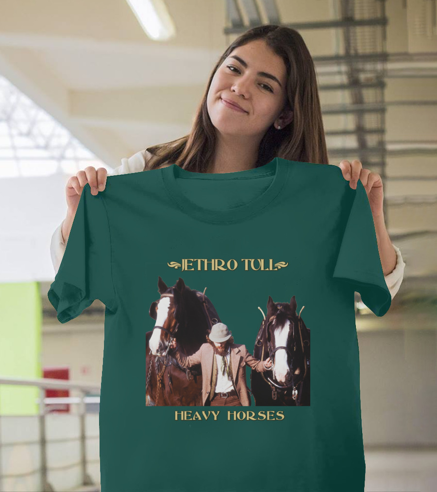 Jethro Tull Heavy Horses Album Cover With Horses And Figure T-Shirt