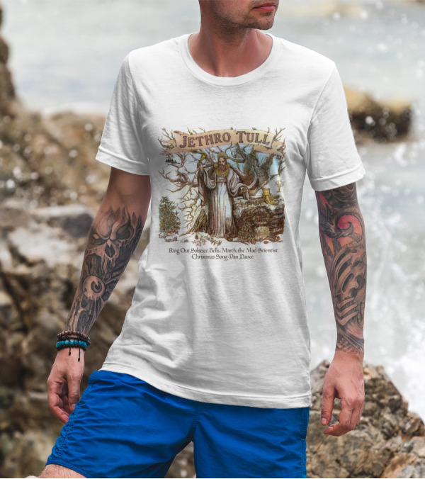 Jethro Tull Ring Out Solstice Bells March The Mad Scientist Christmas Song Pan Dance T-Shirt