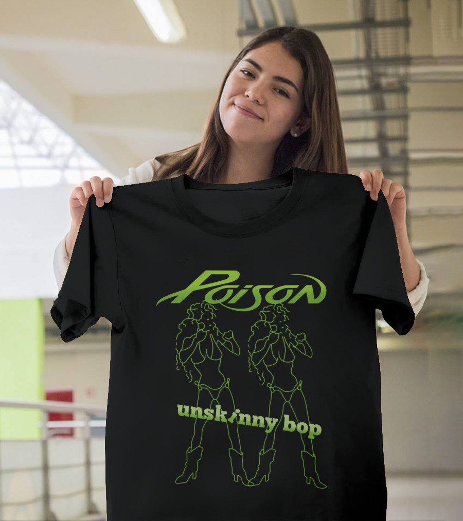 Poison Unskinny Bop 90S Rock Silhouette Twins T-Shirt