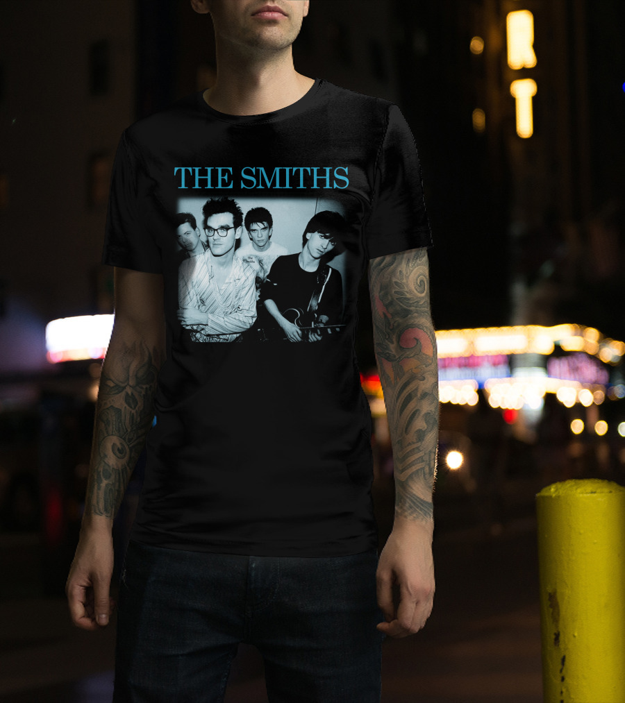The Smiths Band Photo Black And Blue T-Shirt