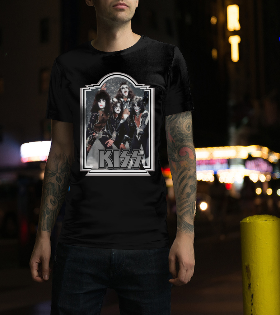 Kiss Band Iconic Makeup And Costumes 1970S Retro Style T-Shirt