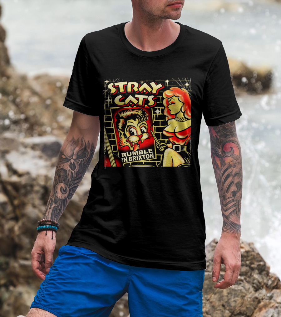 Stray Cats Rumble In Brixton Retro Style T-Shirt