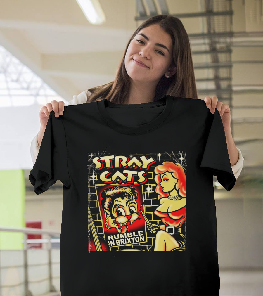Stray Cats Rumble In Brixton Retro Style T-Shirt