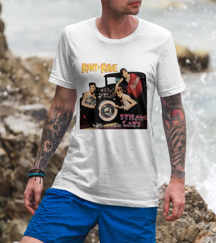 Rant N' Rave With The Stray Cats Rockabilly Band Vintage Style T-Shirt