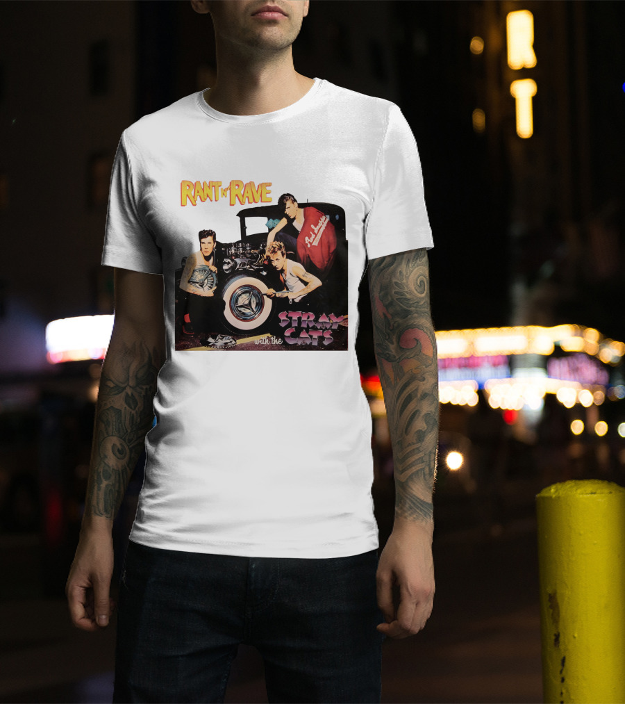 Rant N' Rave With The Stray Cats Rockabilly Band Vintage Style T-Shirt