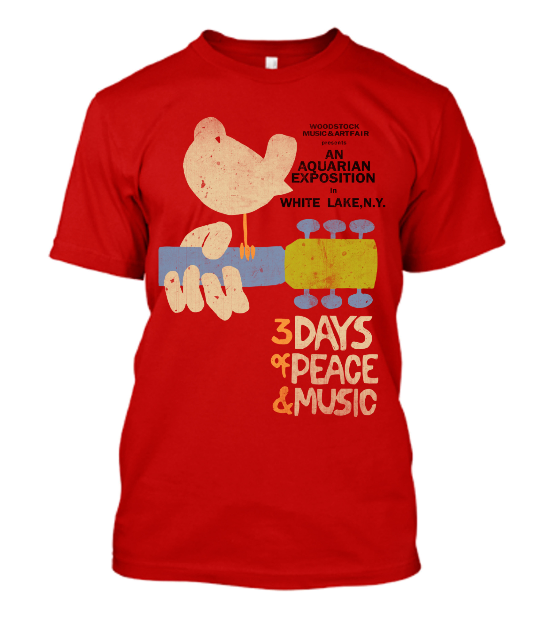 Woodstock Music & Art Fair Presents An Aquarian Exposition In White Lake N.y. 3 Days Of Peace & Music T-Shirt