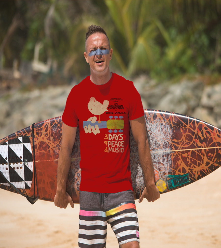 Woodstock Music & Art Fair Presents An Aquarian Exposition In White Lake N.y. 3 Days Of Peace & Music T-Shirt