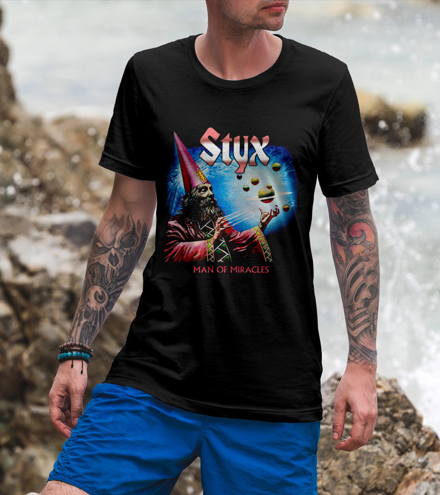 Styx Man Of Miracles Wizard Planets Retro T-Shirt