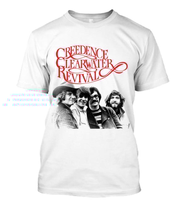 Creedence Clearwater Revival Band Photo Red T-Shirt