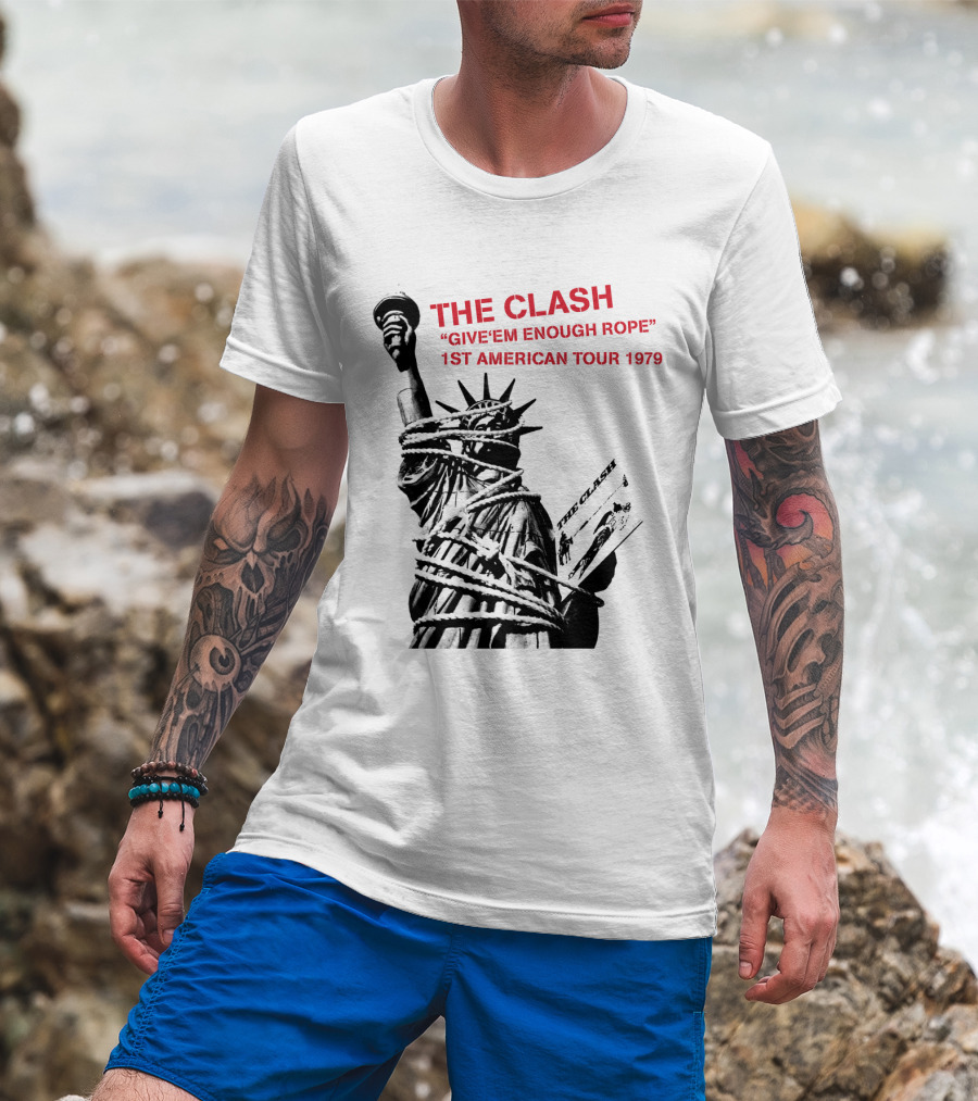 The Clash Give 'Em Enough Rope 1St American Tour 1979 Statue Of Liberty T-Shirt