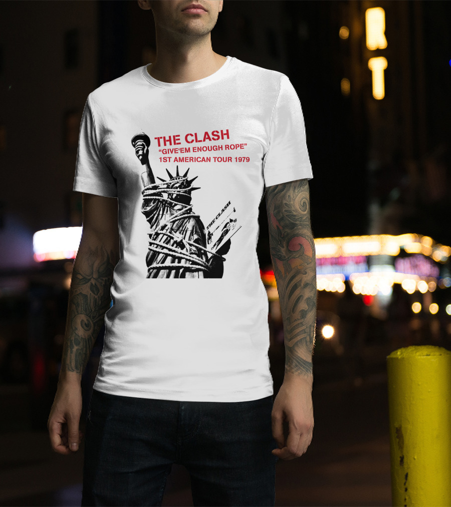 The Clash Give 'Em Enough Rope 1St American Tour 1979 Statue Of Liberty T-Shirt
