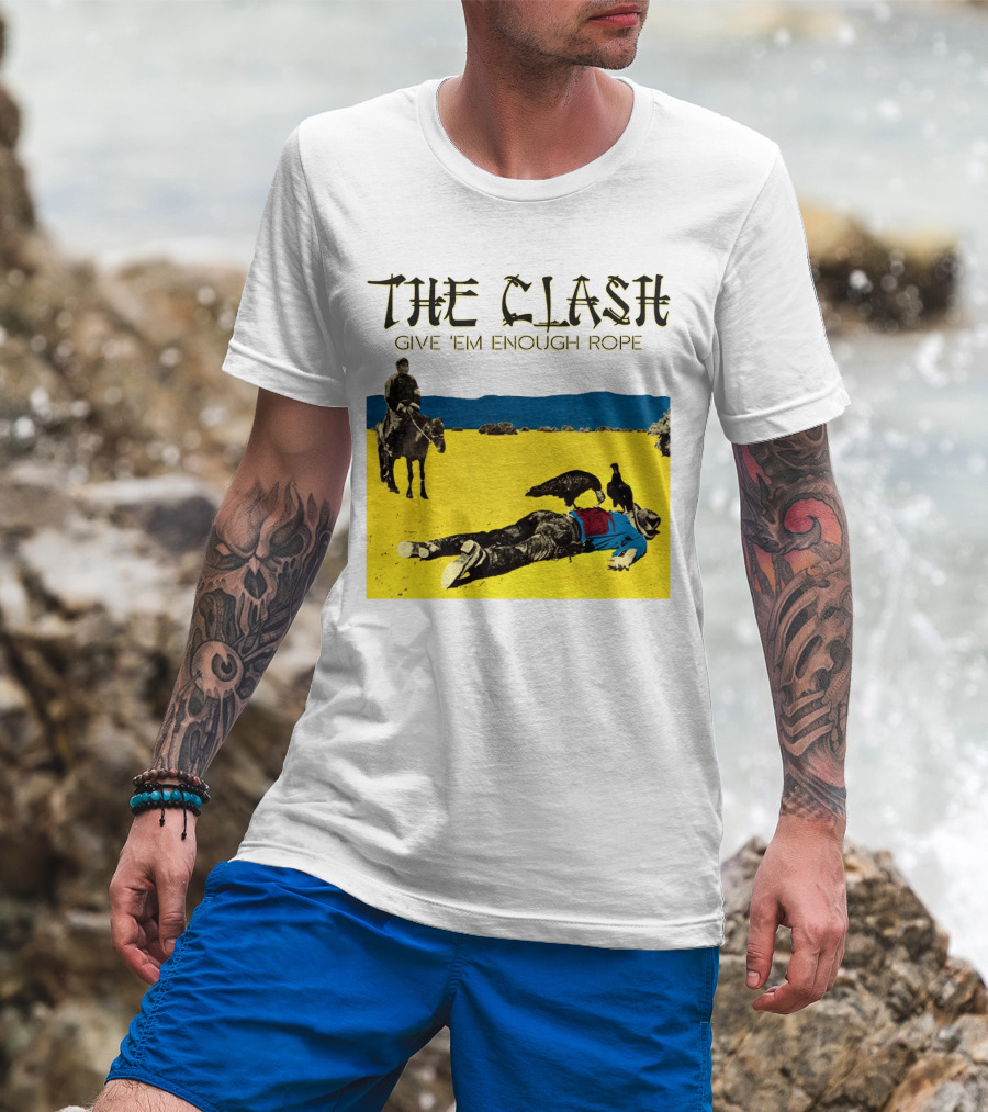 The Clash Give 'Em Enough Rope Album Cover Art With Desert Scene T-Shirt