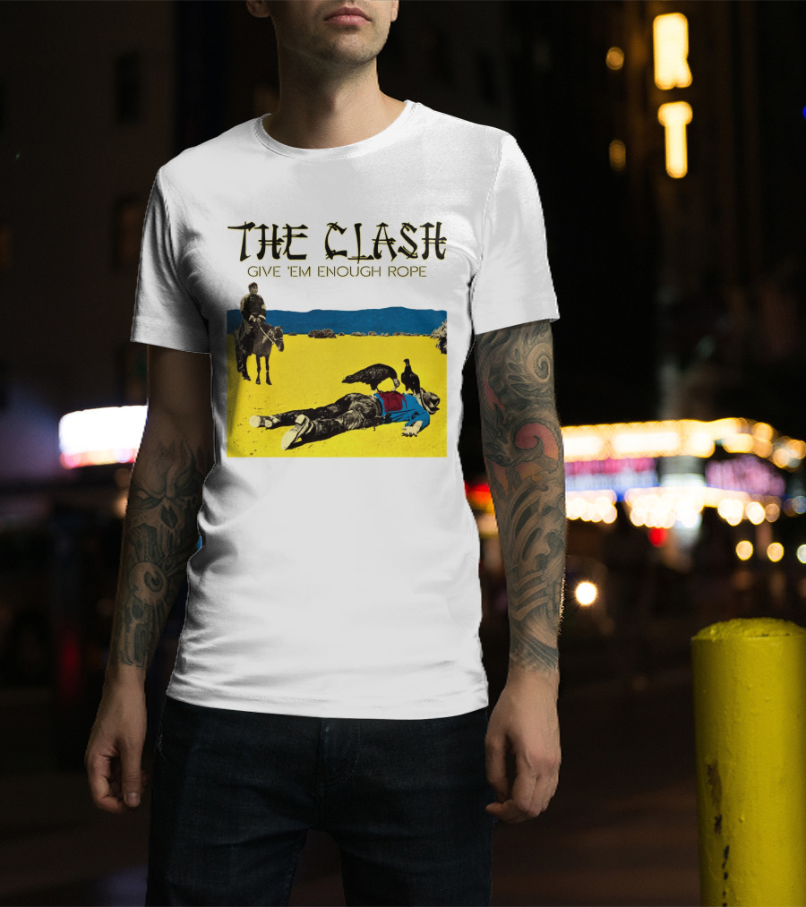 The Clash Give 'Em Enough Rope Album Cover Art With Desert Scene T-Shirt