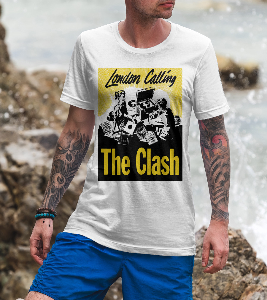 London Calling The Clash Record Player Scene T-Shirt