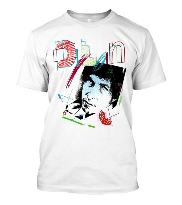 Dylan Graphic Portrait With Colorful Abstract Elements T-Shirt