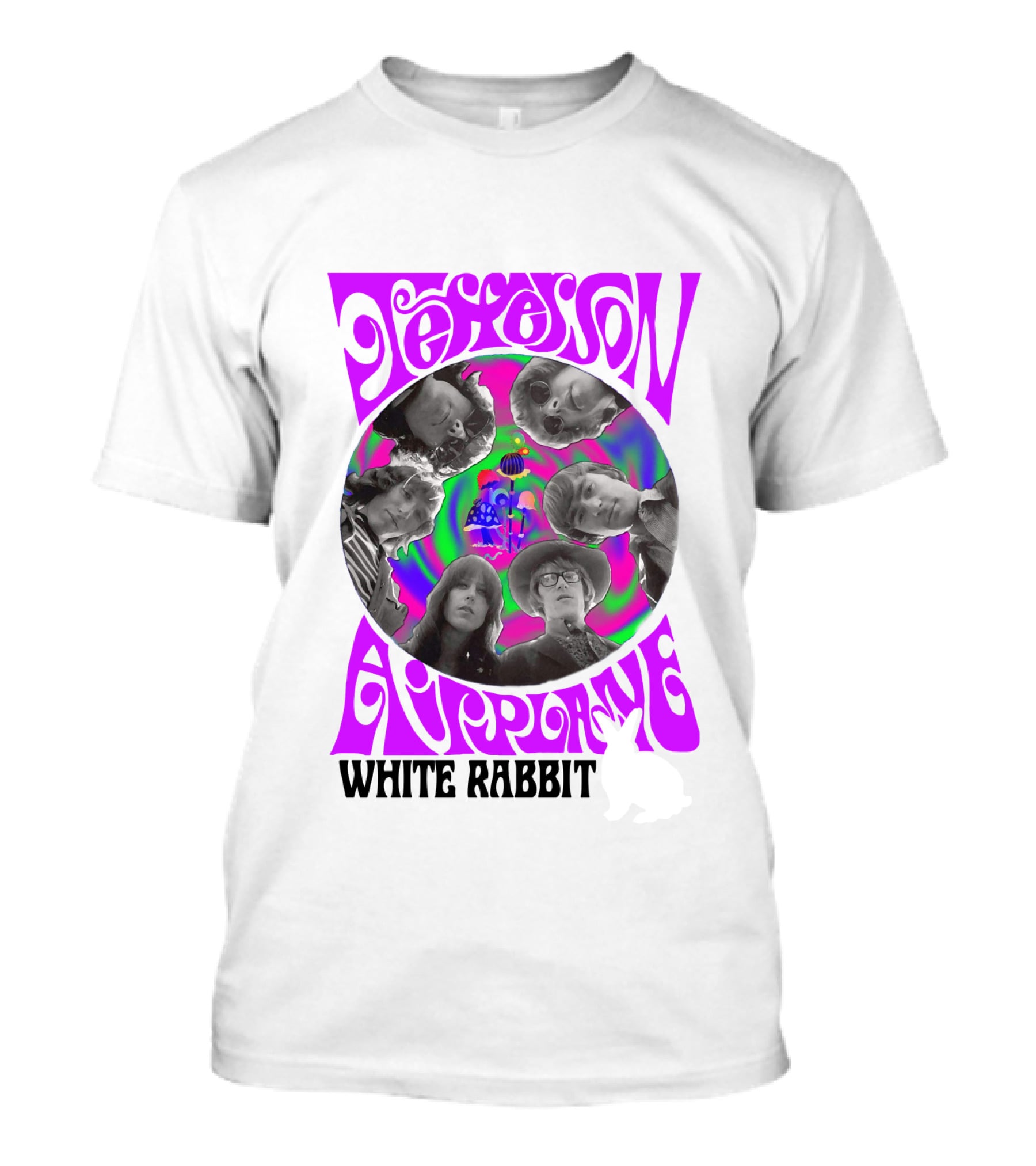 Jefferson Airplane White Rabbit Psychedelic Album Cover T-Shirt