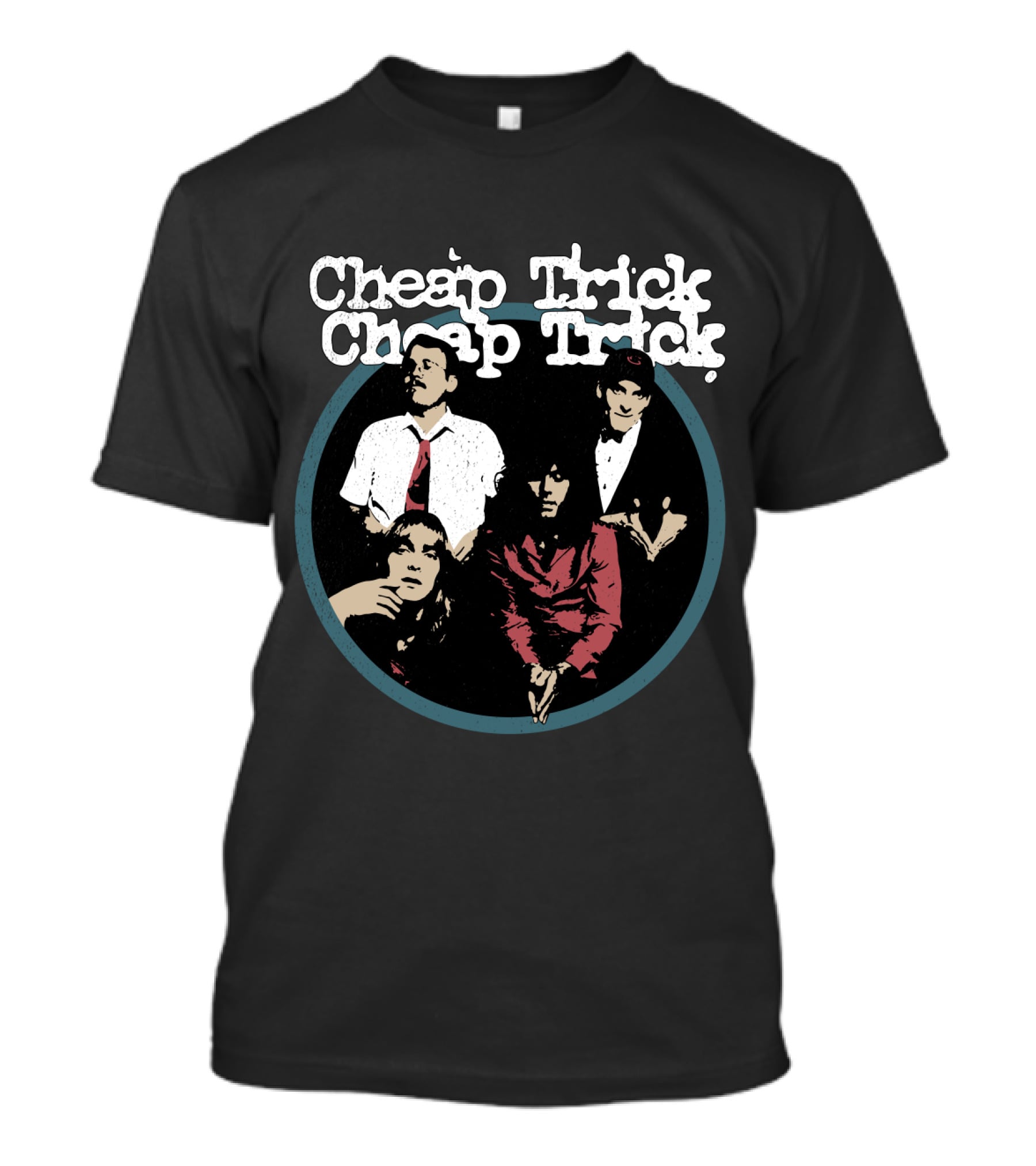 Cheap Trick Band Portrait Circle T-Shirt