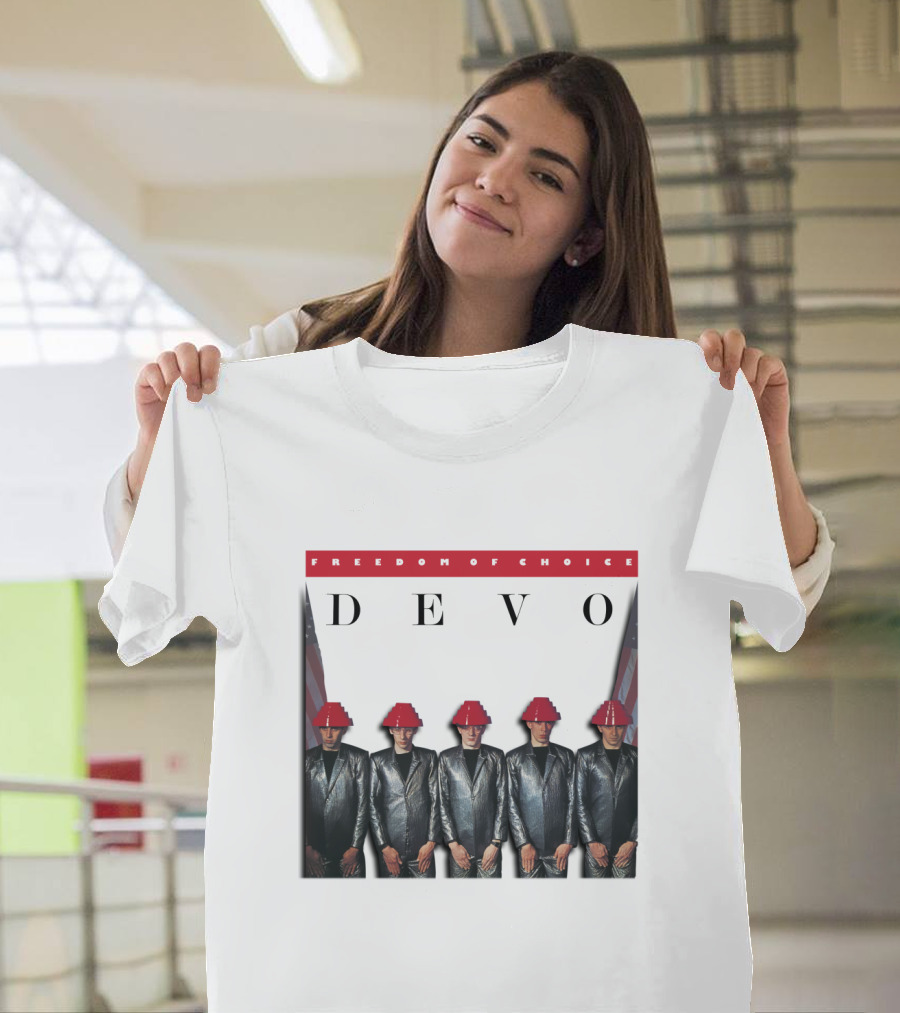 Freedom Of Choice Devo Red Hat Band Members T-Shirt