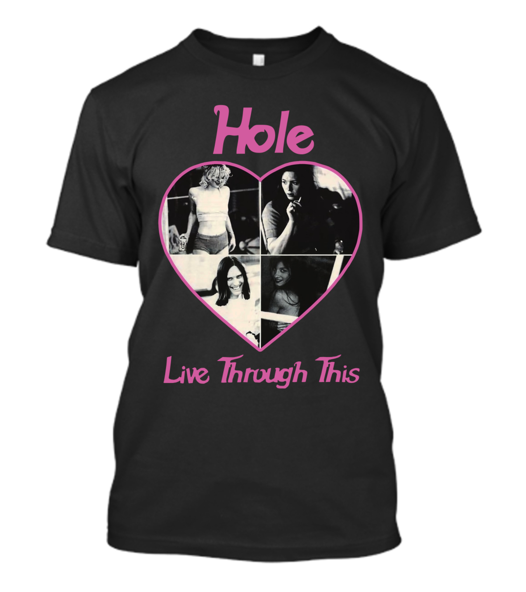 Hole Live Through This Heart Collage T-Shirt
