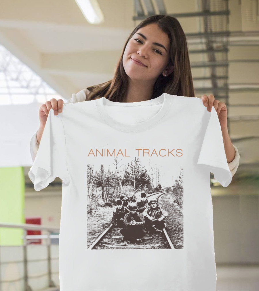 Animal Tracks Vintage Railroad Photo T-Shirt
