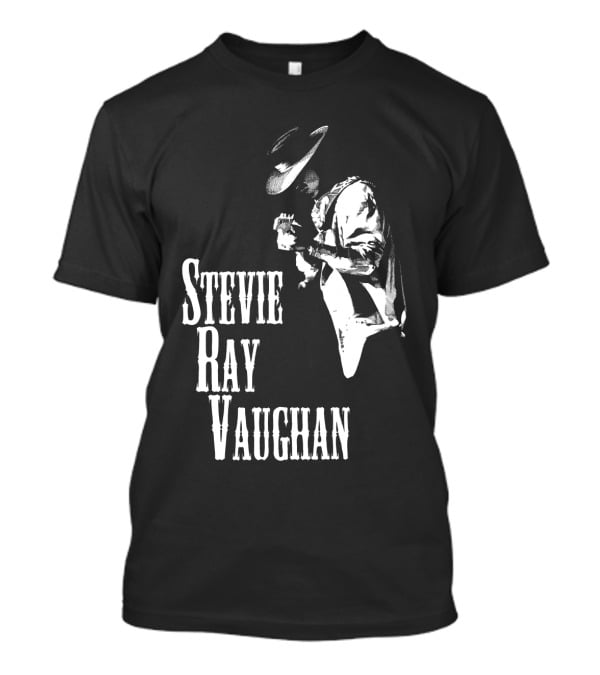 Stevie Ray Vaughan Black And White Silhouette T-Shirt