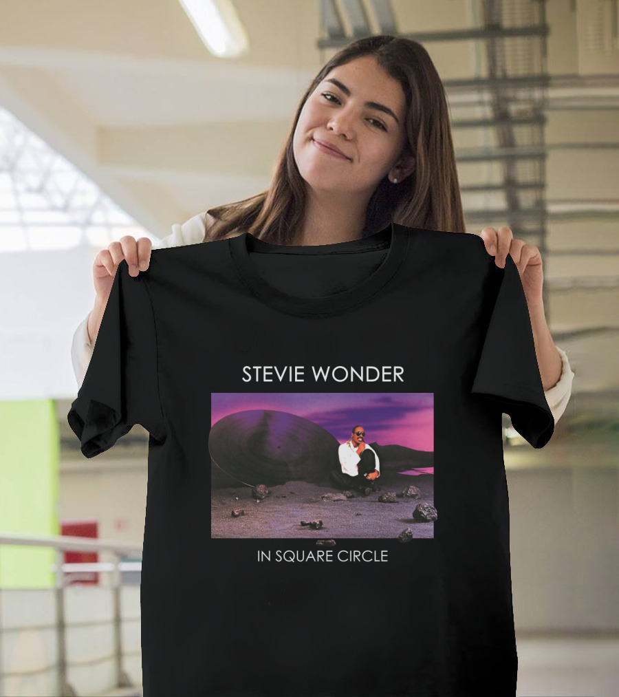Stevie Wonder In Square Circle T-Shirt