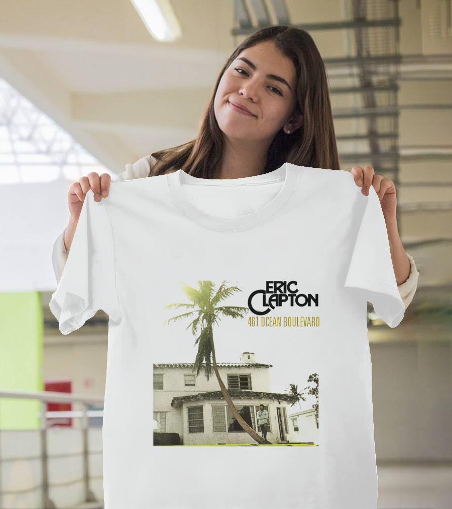 Eric Clapton 461 Ocean Boulevard Album Cover Palm Tree House T-Shirt