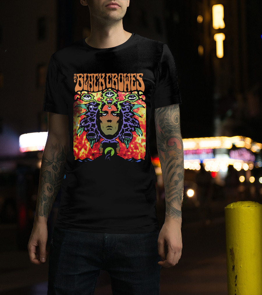 The Black Crowes Psychedelic Multicolor Face And Eyes T-Shirt