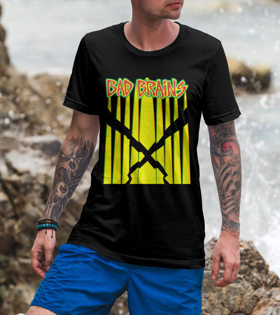 Bad Brains Yellow Stripes With Red And Green T-Shirt