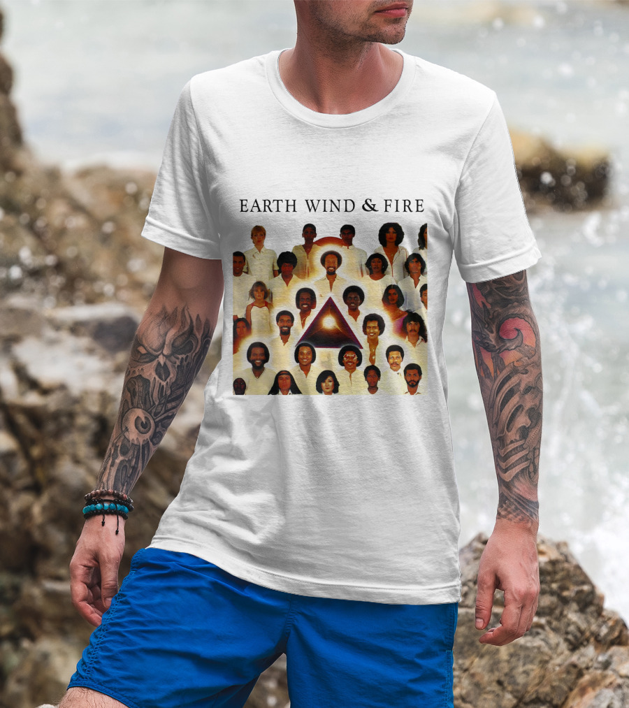 Earth Wind & Fire Classic Band Photo Collage T-Shirt