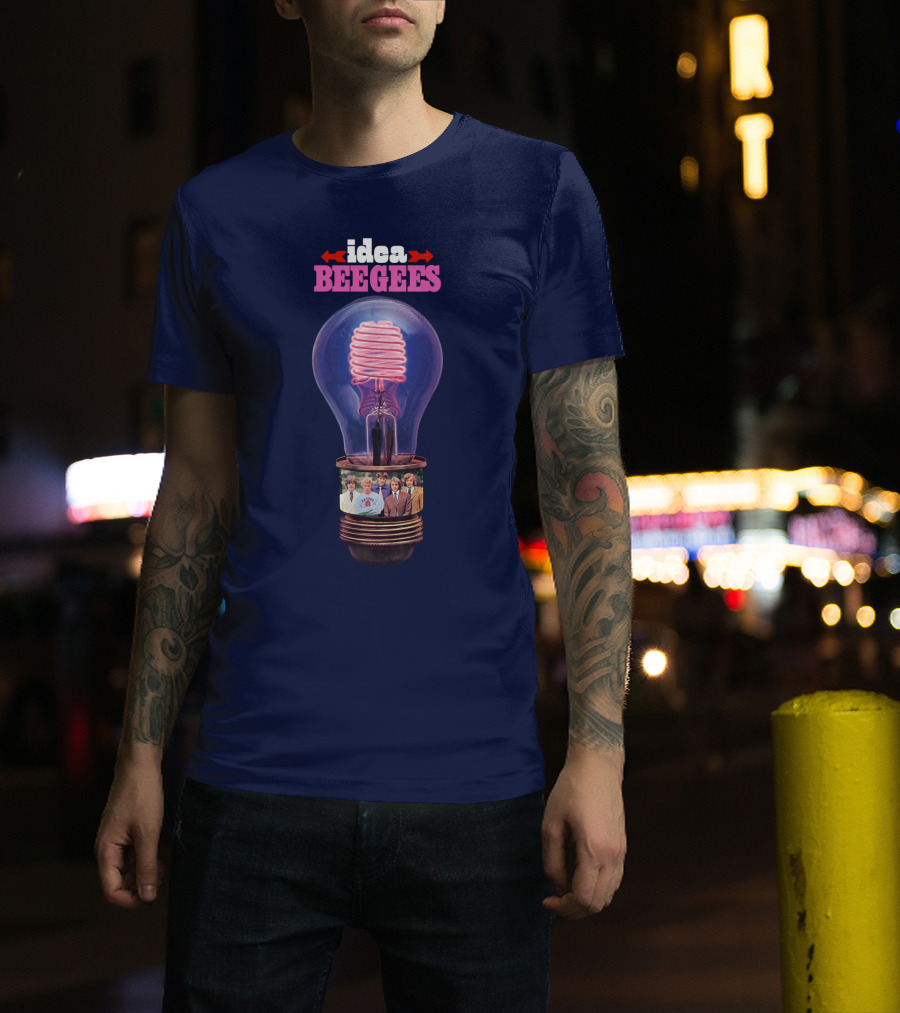 Idea Bee Gees Light Bulb Neon Photographic Group T-Shirt