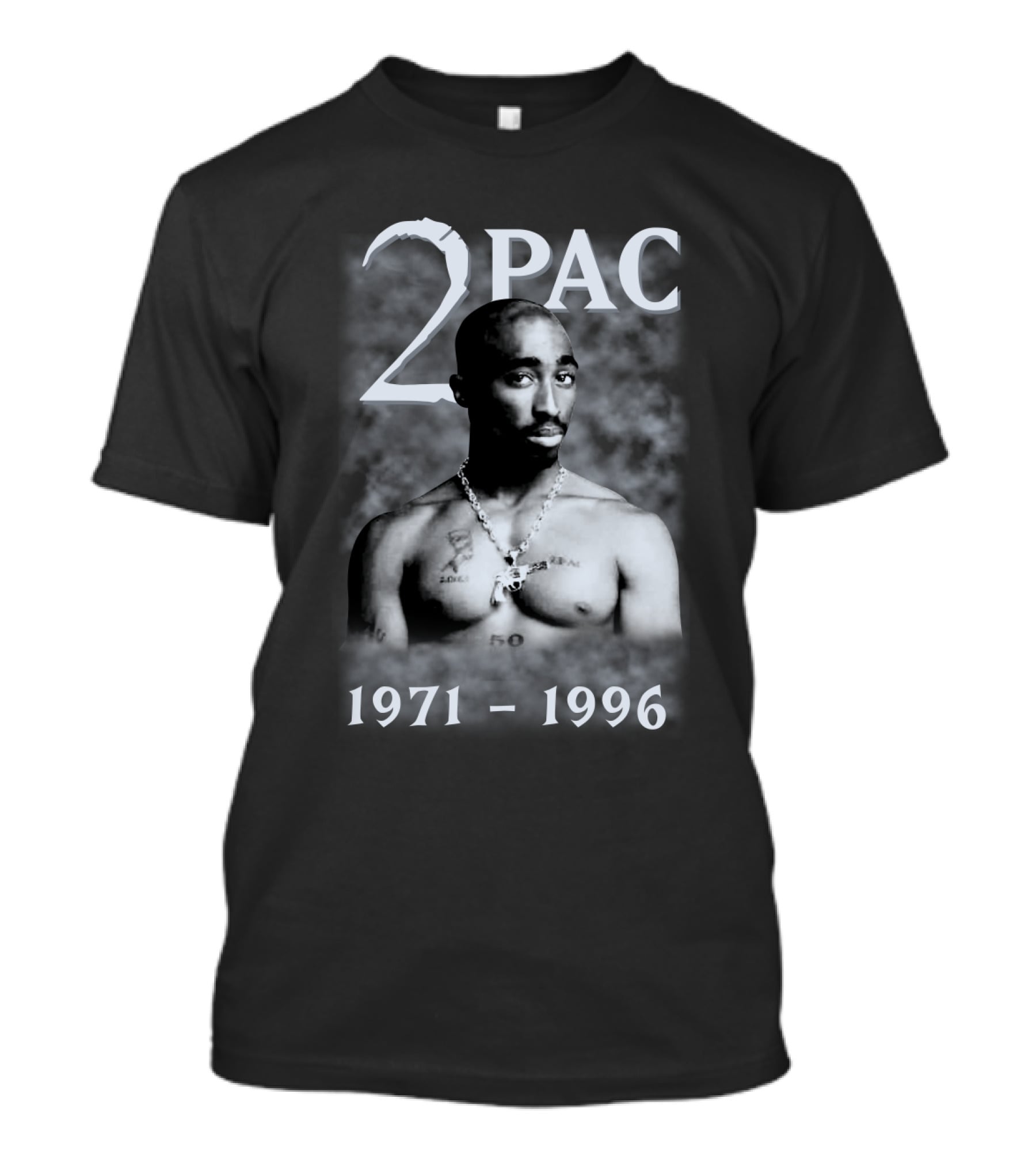 2Pac 1971-1996 Tribute Featuring Iconic Black And White T-Shirt