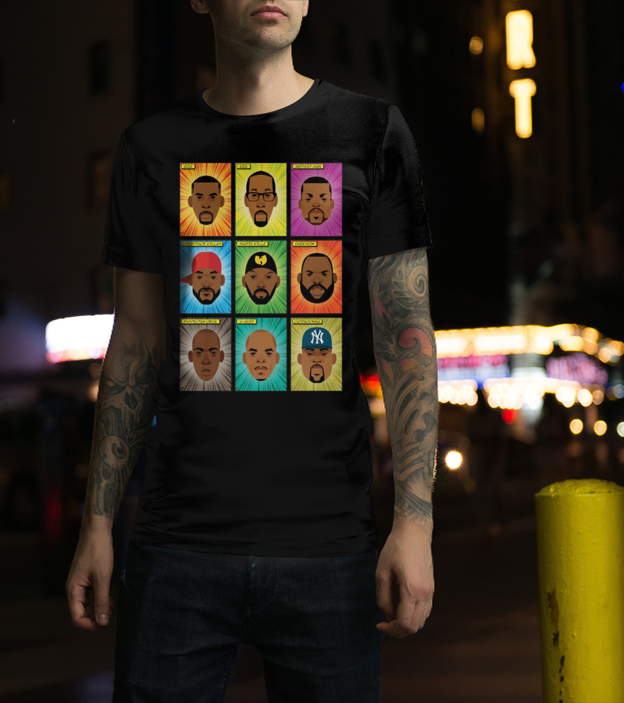 Wu-Tang Clan Gza Rza Method Man Ghostface Killah Masta Killa Raekwon Inspectah Deck U-God Cappadonna Portraits T-Shirt
