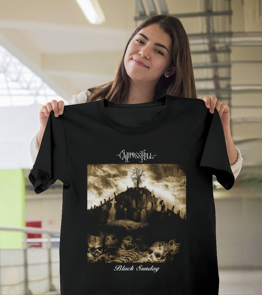 Cypress Hill Black Sunday Graveyard Skulls T-Shirt