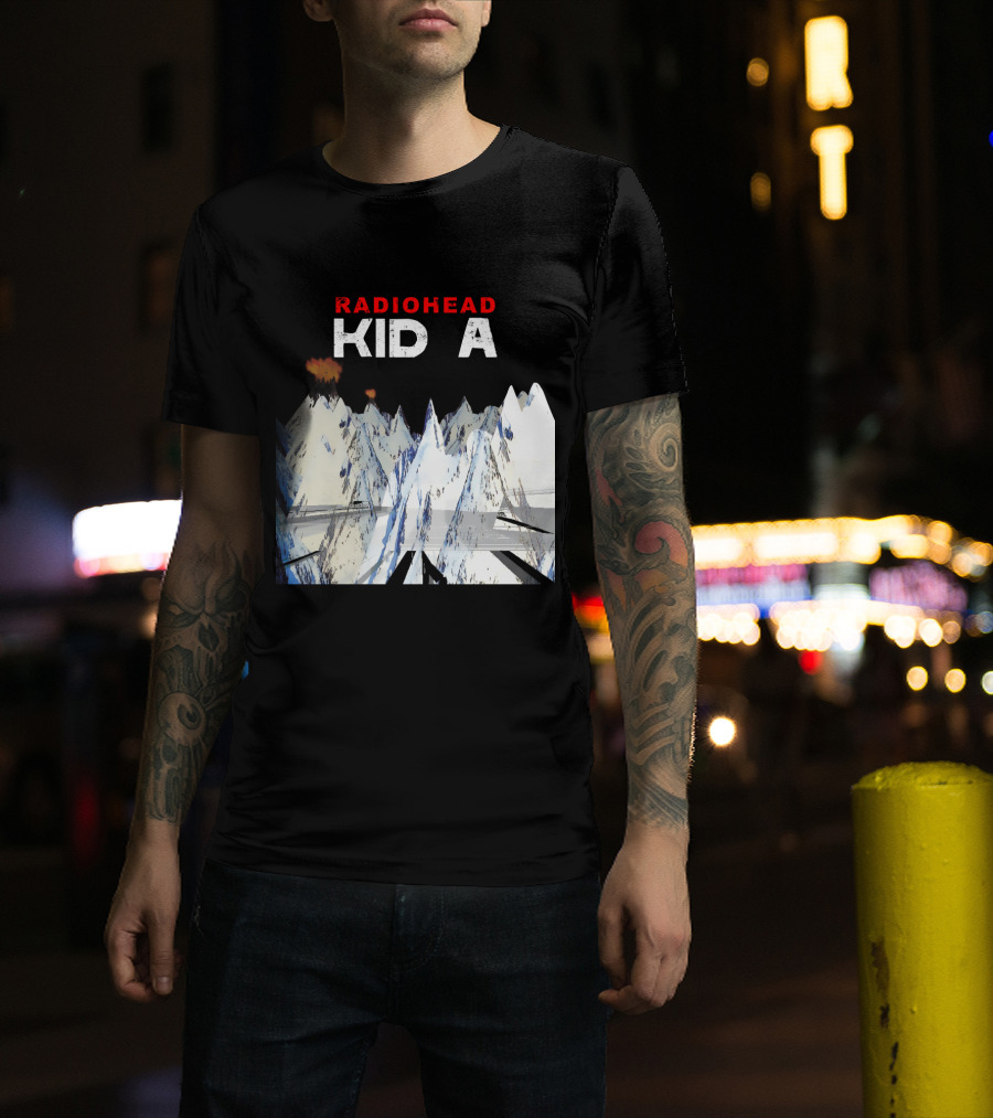 Radiohead Kid A Snow-Capped Mountain Explosion Scene T-Shirt