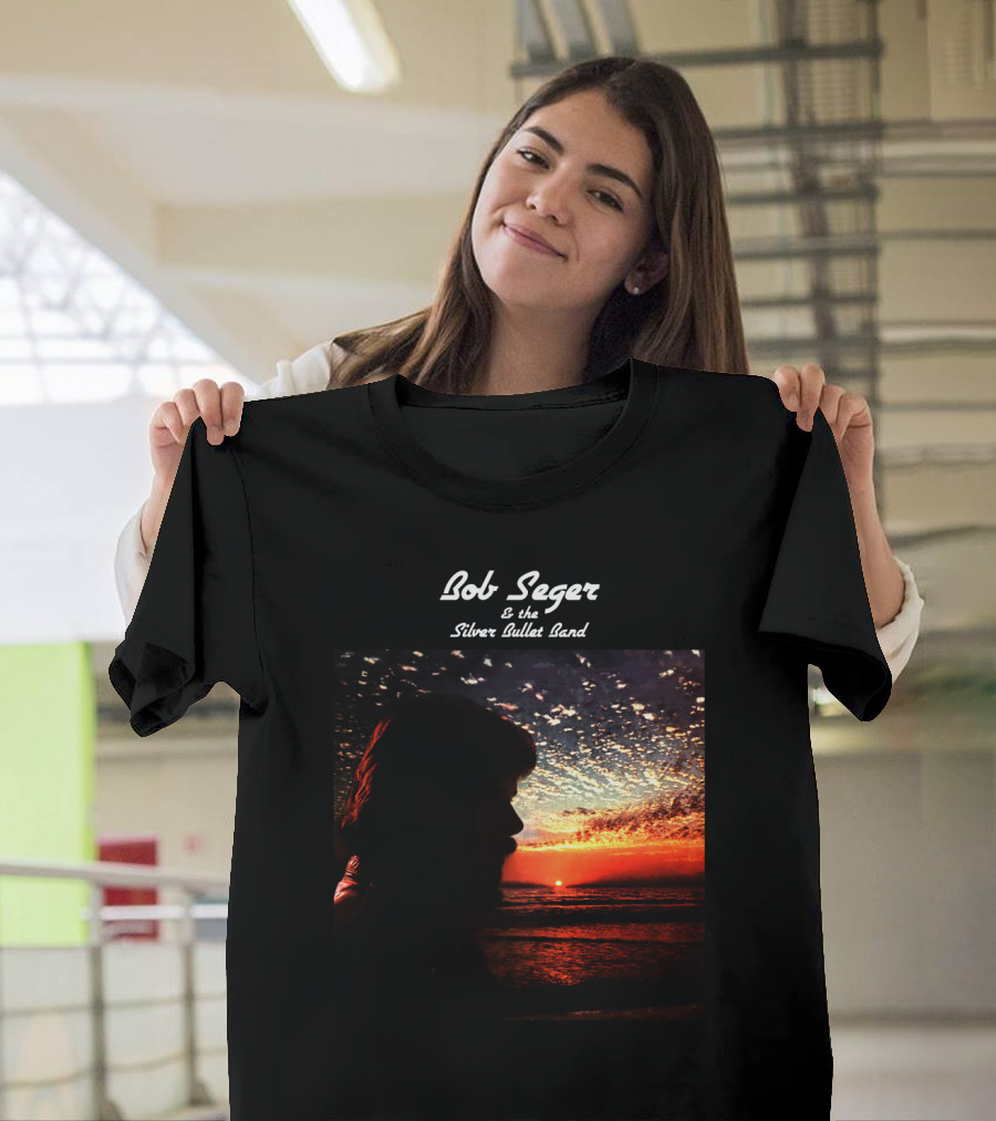 Bob Seger & The Silver Bullet Band Sunset Ocean Silhouette Scene T-Shirt