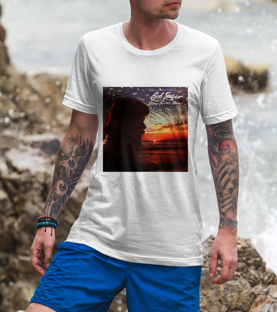 Bob Seger Against The Wind The Distance Album Cover Sunset Silhouette T-Shirt