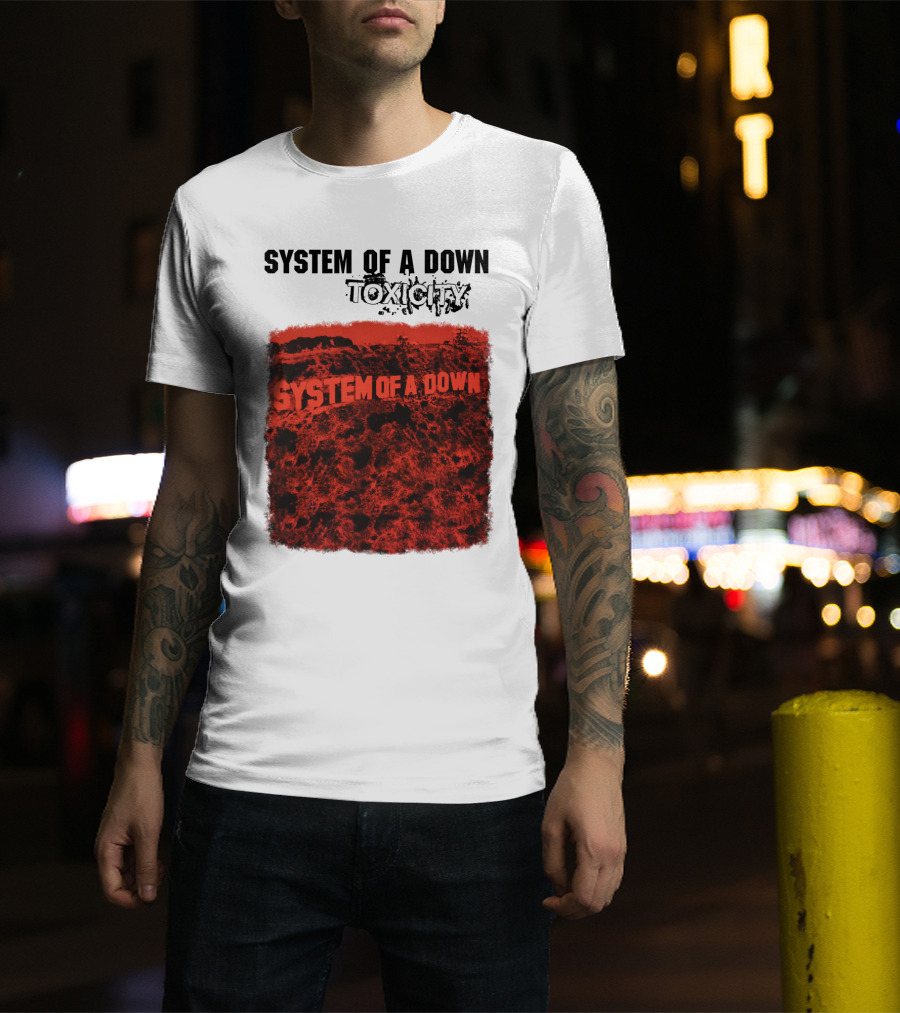System Of A Down Toxicity Album Cover Red T-Shirt