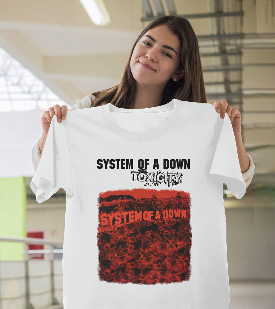 System Of A Down Toxicity Album Cover Red T-Shirt