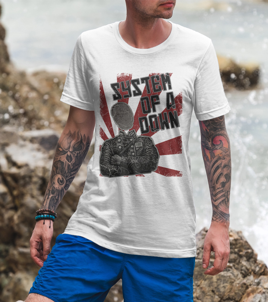 System Of A Down Fingerprint Face Soldier T-Shirt