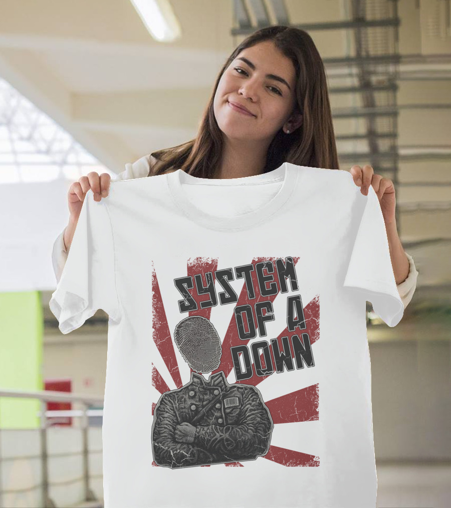 System Of A Down Fingerprint Face Soldier T-Shirt