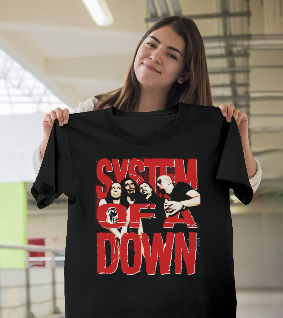 System Of A Down Band Members Red T-Shirt