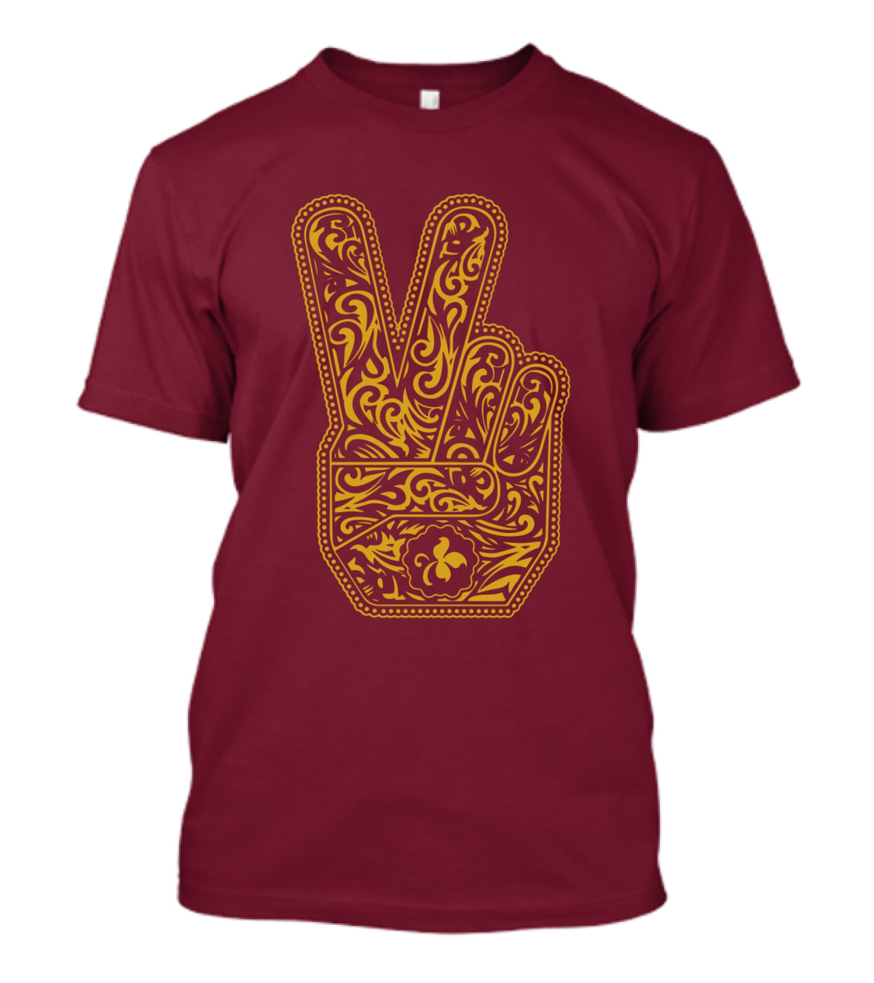 Stp Peace Hand Vintage Ornate Fleur-De-Lis T-Shirt